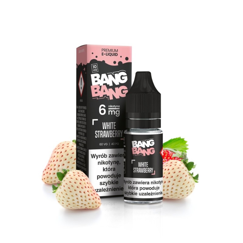Liquid BANG BANG 10ml - White Strawberry 6mg (A25) | Eliq Vapoteur