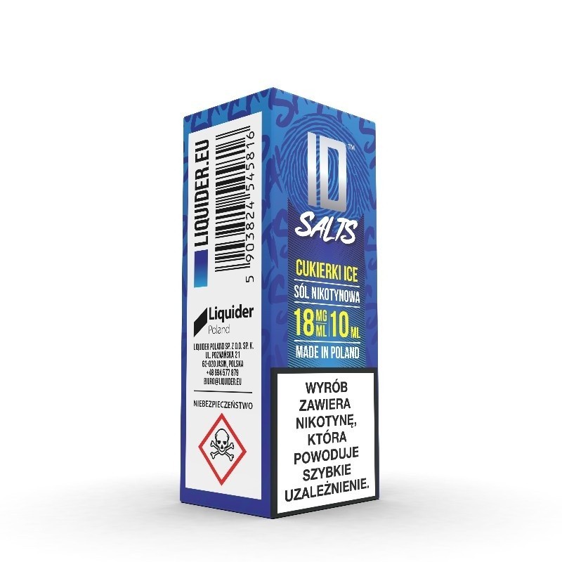 Liquid ID Salt - 10ml Cukierki Ice 18mg  (A25) | Eliq Vapoteur