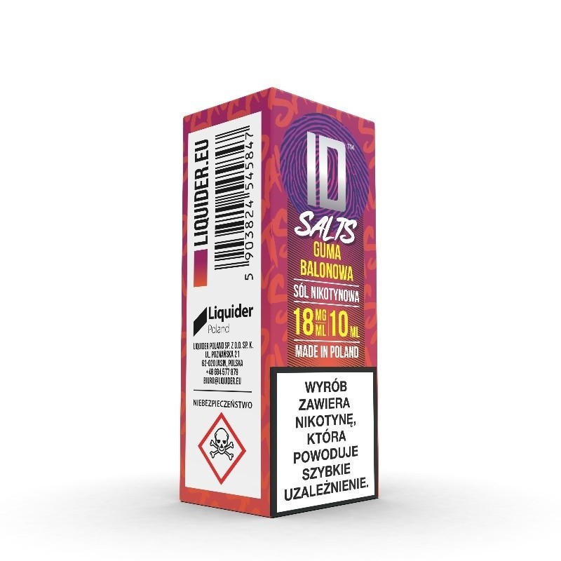 Liquid ID Salt - 10ml Guma Balonowa 18mg (A25) | Eliq Vapoteur