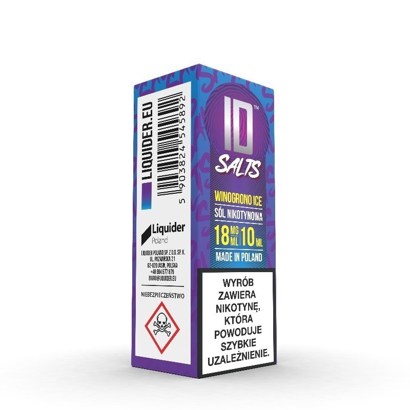 Liquid ID Salt - 10ml Winogrono ICE 18mg (A25) | Eliq Vapoteur