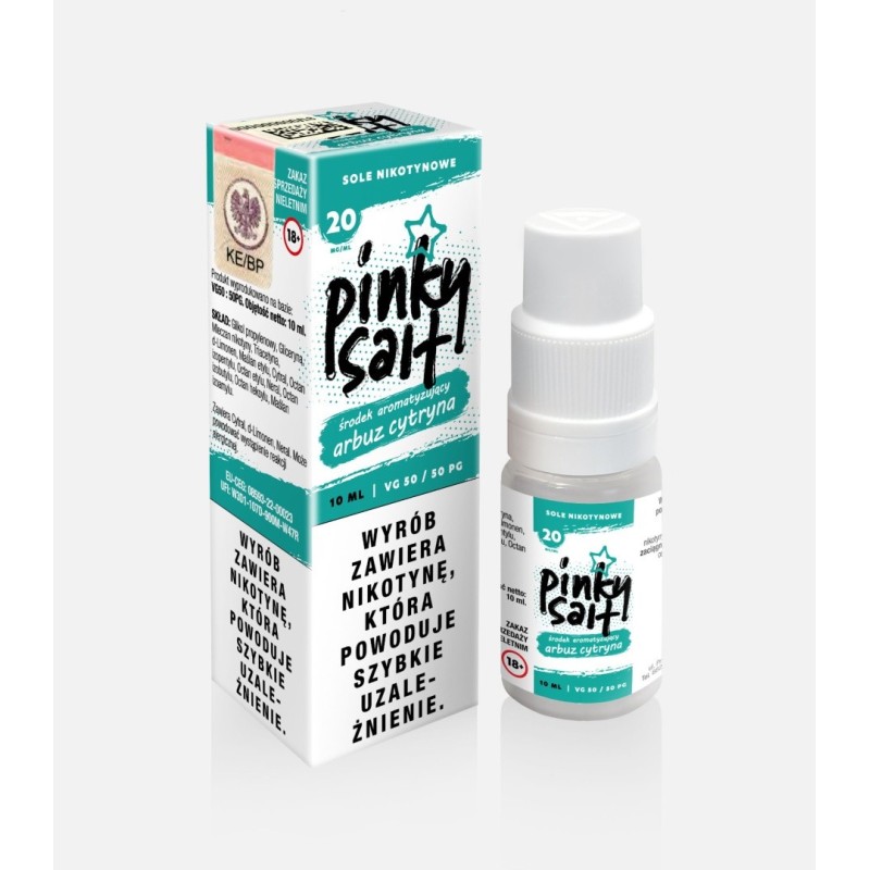 Liquid Pinky Vape Salt - 10ml Pastèque Citron 20mg (A25) | Eliq Vapoteur