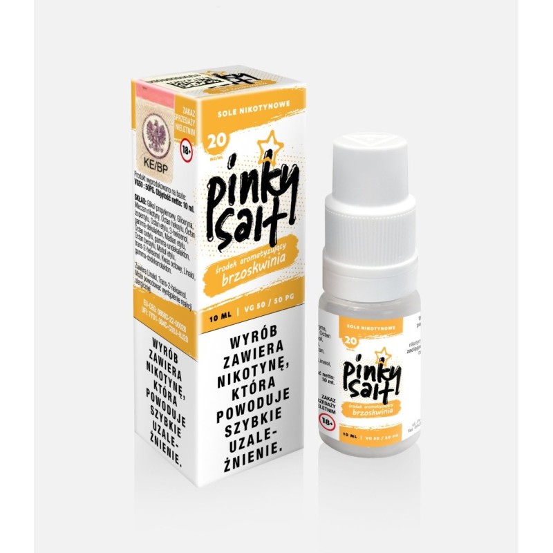 Liquid Pinky Vape Salt - 10ml Pêche 20mg (A25) | Eliq Vapoteur