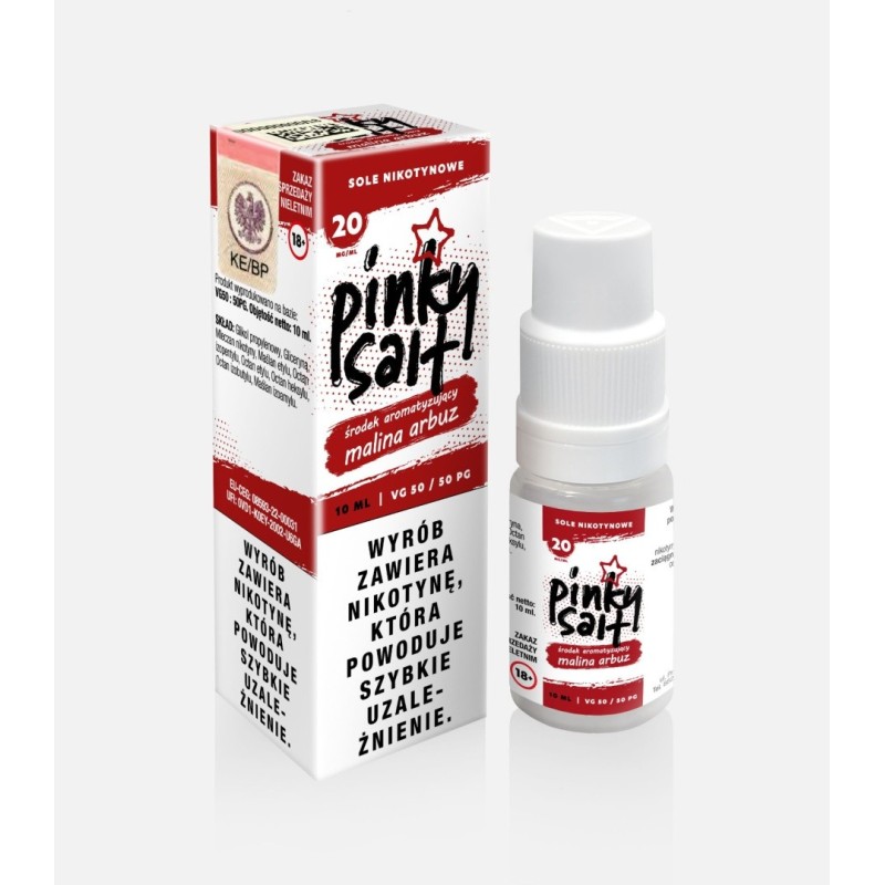 Pinky Vape Salt E-liquid - 10ml Raspberry Watermelon 20mg | EliqVapoteur