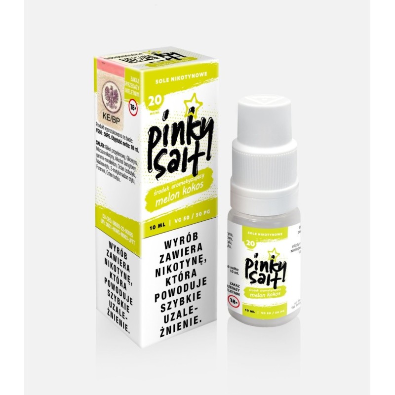 Liquid Pinky Vape Salt - 10ml Melon Kokos 20mg  (A25) | Eliq Vapoteur