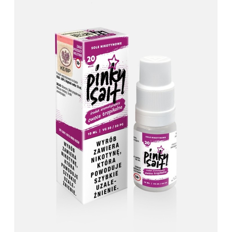 Pinky Vape Salt E-liquid - 10ml Tropical Fruits 20mg | EliqVapoteur