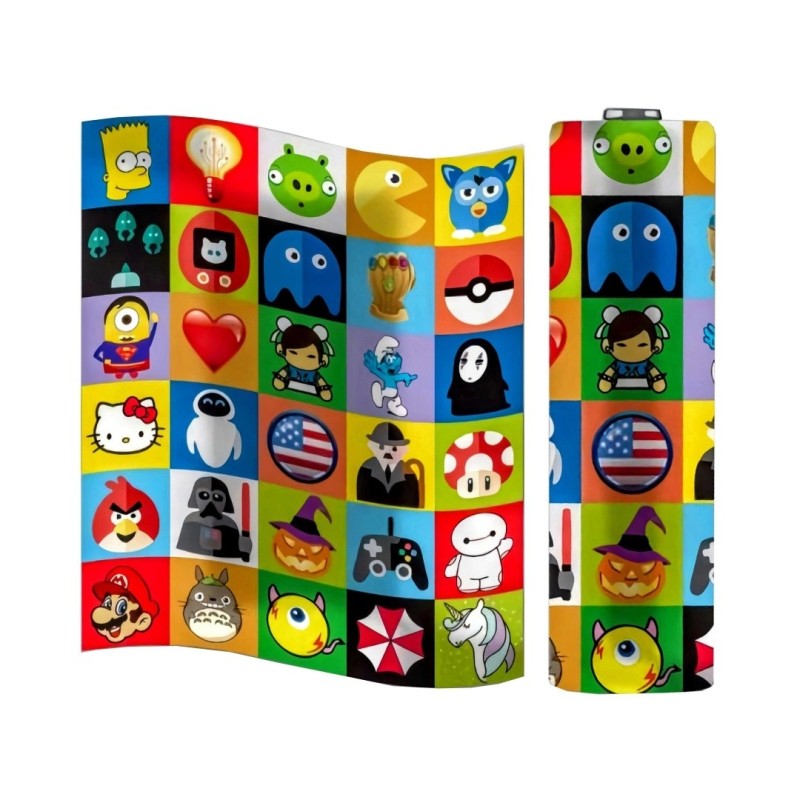 T-shirt - Cartoon mix - Heat-shrinkable for 21700/20700 battery | Eliq Vapoteur