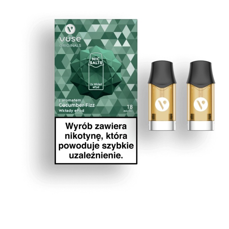 Wkłady do Vuse ePod z aromatem: Cucumber Fizz vPro 18mg/ml (2 szt.) | Eliq Vapoteur