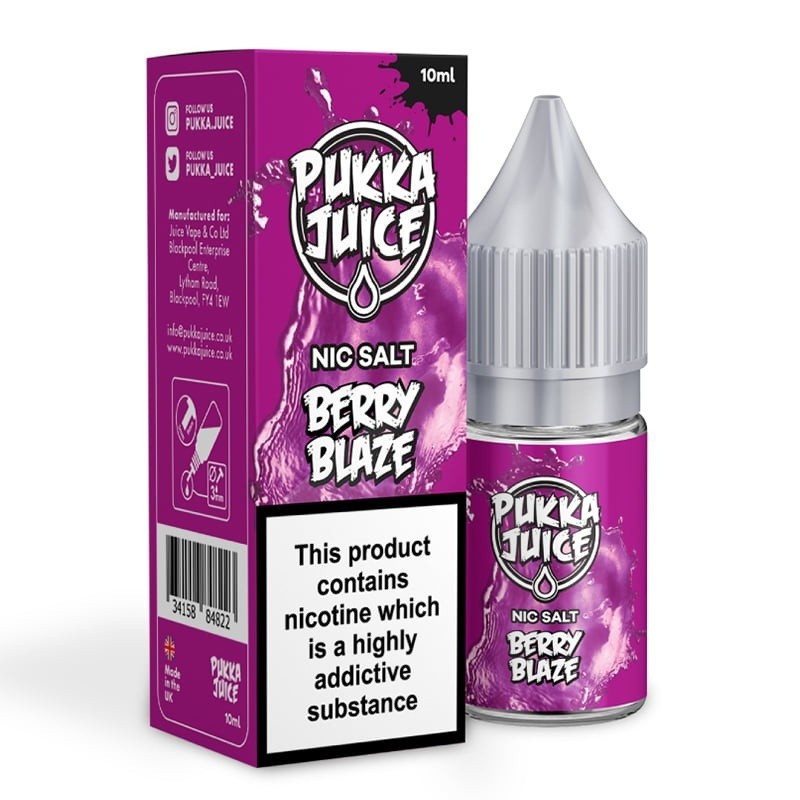 Liquid Pukka Juice 10ml - Berry Blaze 20mg salt  (A25) | Eliq Vapoteur