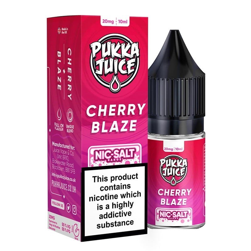 Liquid Pukka Juice 10ml - Cherry Blaze 20mg salt  (A25) | Eliq Vapoteur