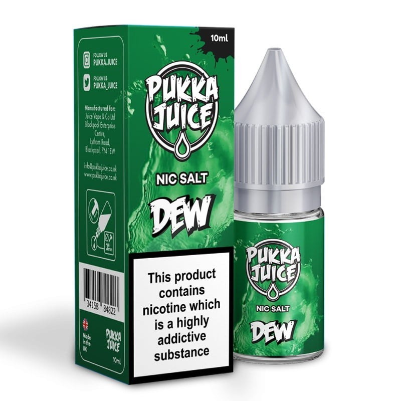 Liquid Pukka Juice 10ml - Dew 20mg salt  (A25) | Eliq Vapoteur