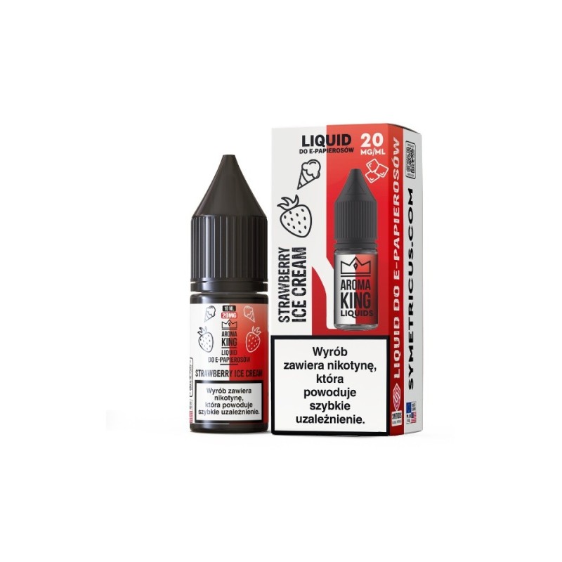 Liquid Aroma King Salt 10 ml - Crème Glacée à la Fraise 20 mg (A25) | Eliq Vapoteur