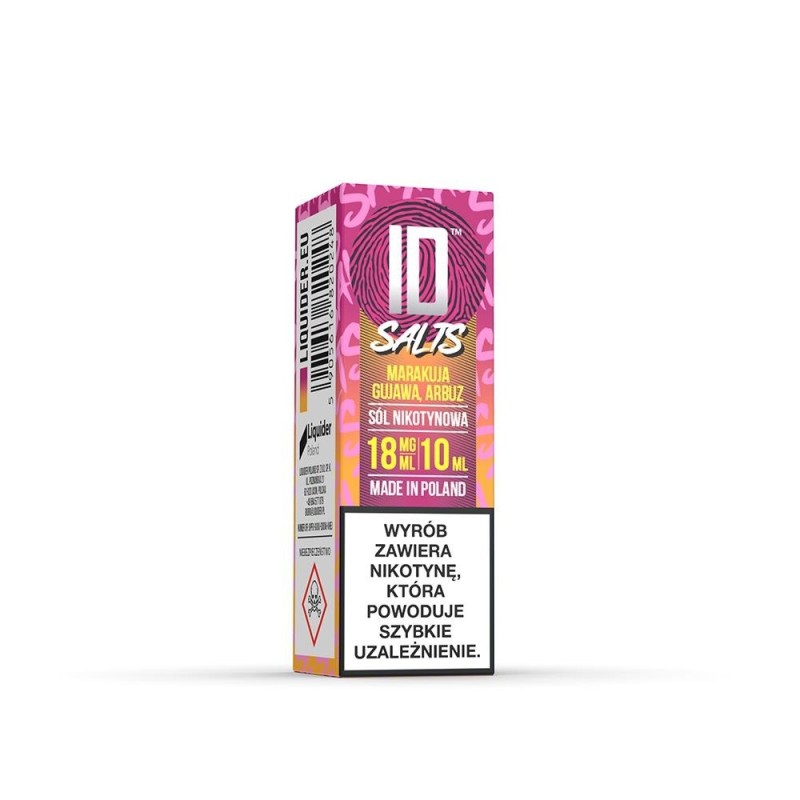 Liquid ID Sel - 10ml Maracuja, Goyave, Pastèque 18mg (A25) | Eliq Vapoteur
