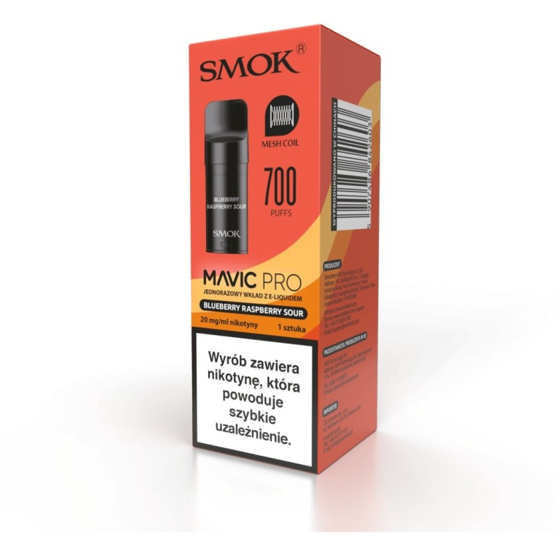 Wkład Smok Mavic PRO 2ml - Myrtille Framboise Acide (A25) | Eliq Vapoteur