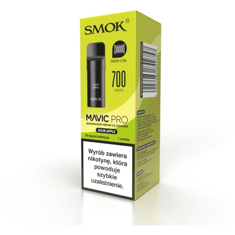 Wkład Smok Mavic PRO 2ml - Sour Apple  (A25) | Eliq Vapoteur