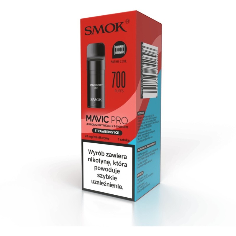 Smok Mavic PRO 2ml Cartridge - Strawberry Ice (A25) | Eliq Vapoteur