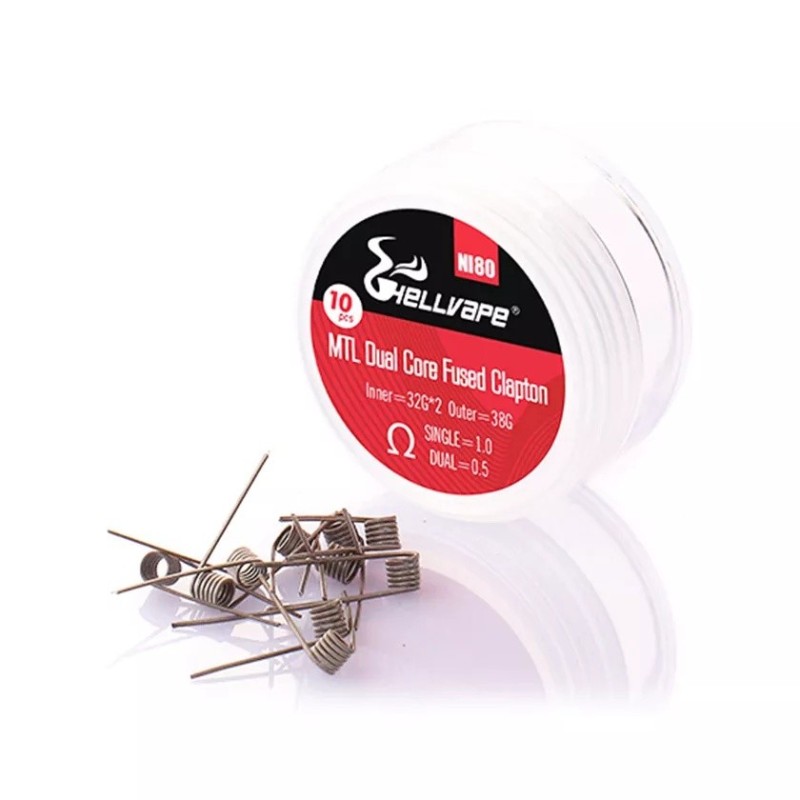 Hellvape - Ni80 MTL Dual Core Fused Claptons Coils pre-built 0.5 OHM | Eliq Vapoteur