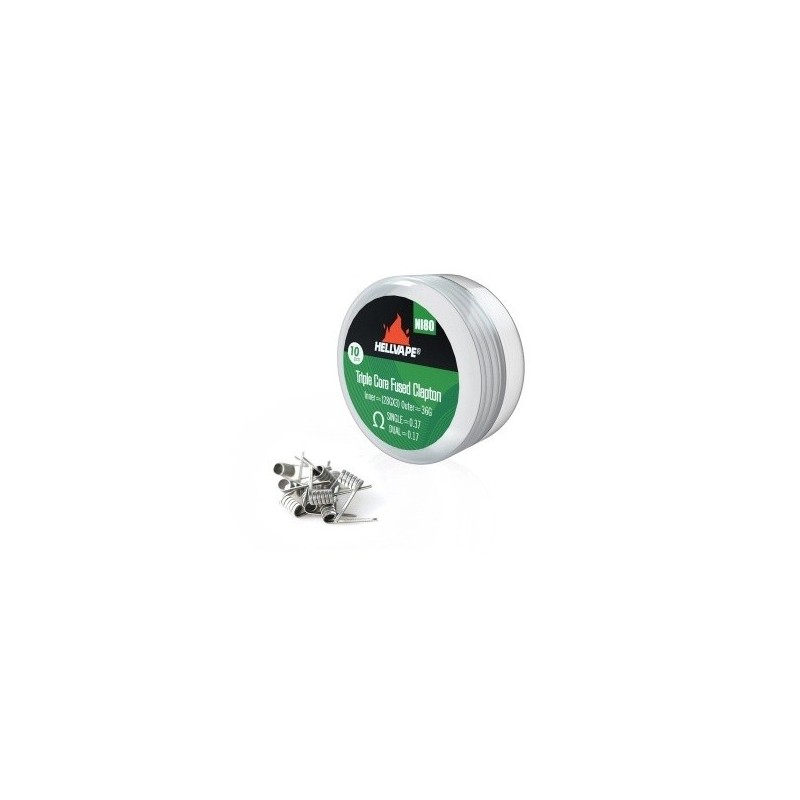 Hellvape - Ni80 Triple Core Fused Claptons Coils pre-built 0.17 OHM | Eliq Vapoteur