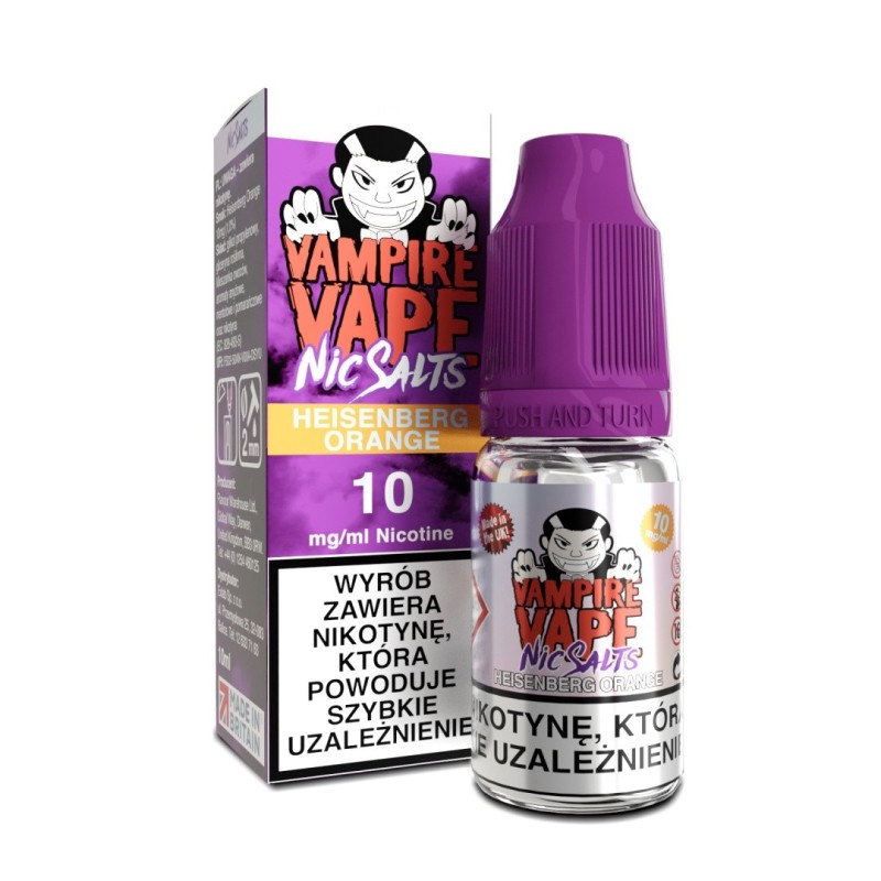 Liquid Vampire Vape Salt 10 ml 10mg - Heisenberg Orange | Eliq Vapoteur