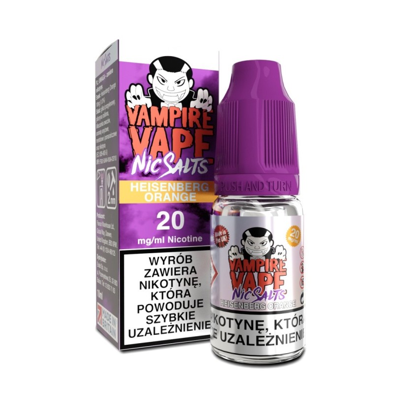 Liquid Vampire Vape Salt 10 ml 20mg - Heisenberg Orange  (A25) | Eliq Vapoteur