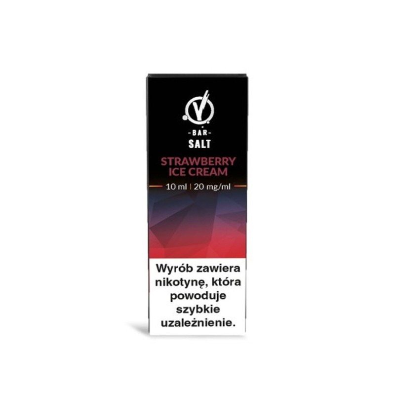 Liquid VBar Salt 10ml - Strawberry Ice Cream 20mg (A25) | Eliq Vapoteur
