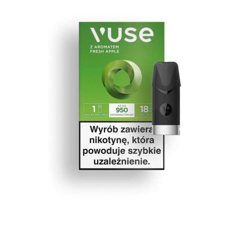 Wkłady do Vuse ePod z aromatem: Fresh Apple vPro 18mg/ml (1 szt.) | Eliq Vapoteur