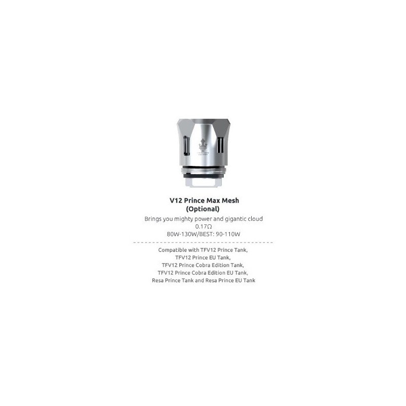 Grzałka SMOK TFV12 Prince Max Mesh 0.17 OHM | Eliq Vapoteur