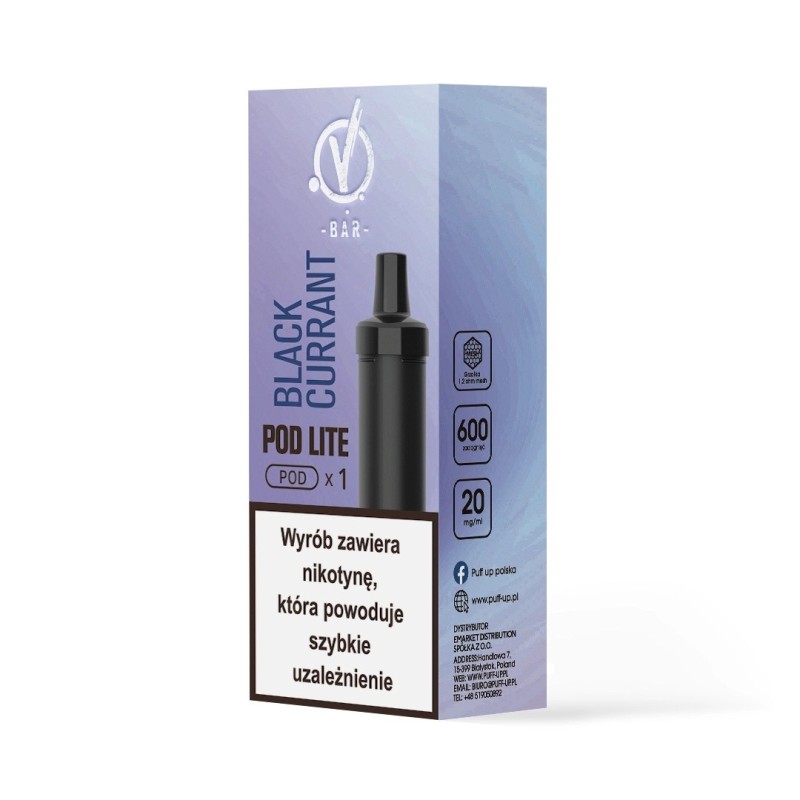 Kartridż Wkład Cubo Pod 20mg 2ml - Black Currant (A25) | Eliq Vapoteur