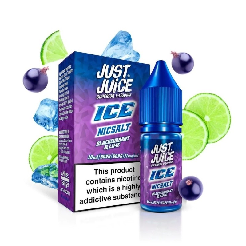 Liquid Just Juice Salt 10ml - Blackcurrant Lime - 20mg (A25) | Eliq Vapoteur