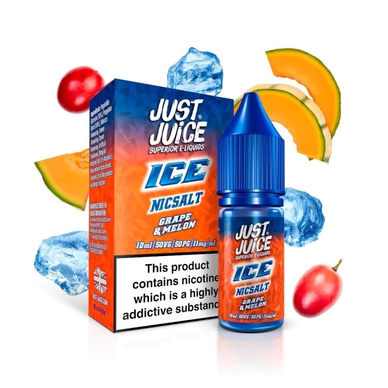 Liquid Just Juice Salt 10ml - Grape Melon Ice 20mg (A25) | Eliq Vapoteur