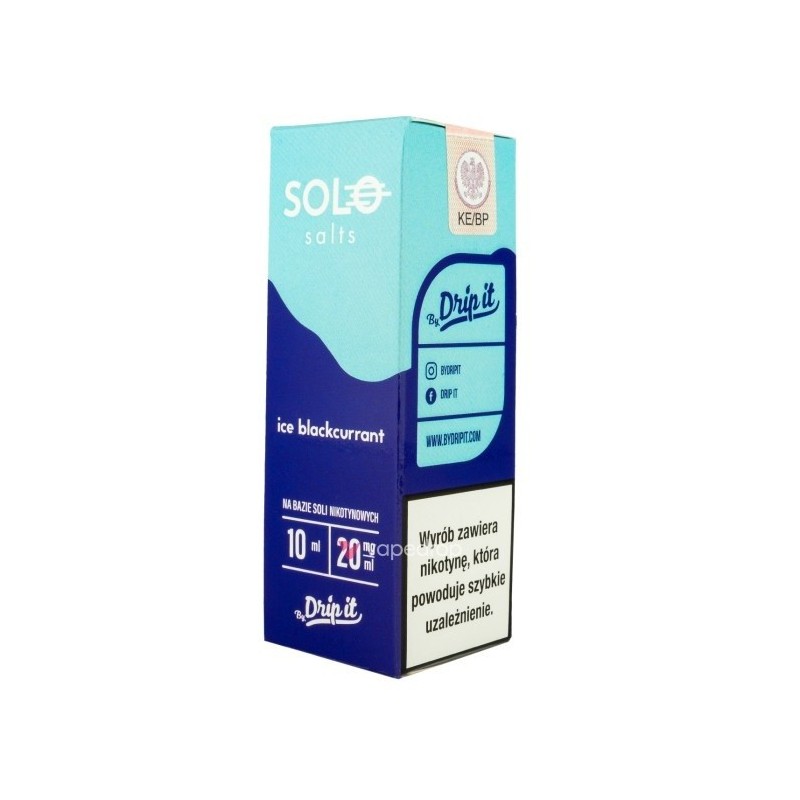 Liquid SOLO 10ml 20mg Sel - Cassis Glacé | Eliq Vapoteur
