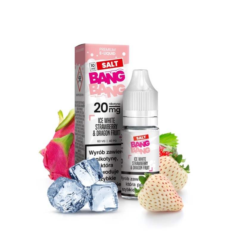 Liquid Bang Bang Salt 20mg 10ml - Ice White Strawberry & Dragonfruit (A25) | Eliq Vapoteur