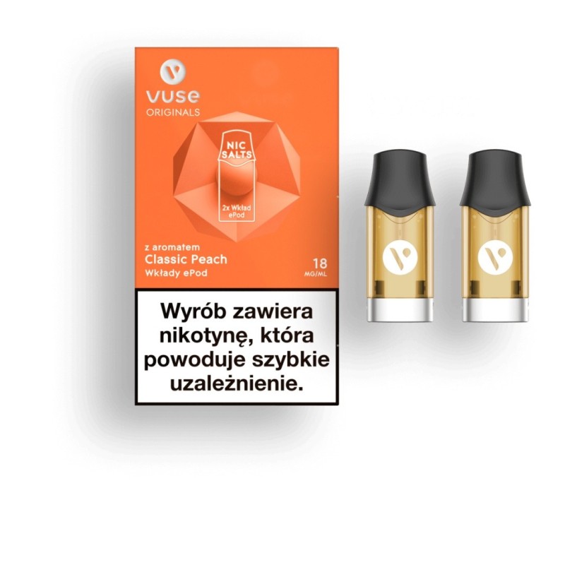 Vuse ePod cartridges with flavor: Classic Peach vPro 18mg/ml (1 piece) | Eliq Vapoteur Vuse ePod cartridges with flavor: Classic Peach vPro 18mg/ml (1 piece) | Eliq Vapoteur