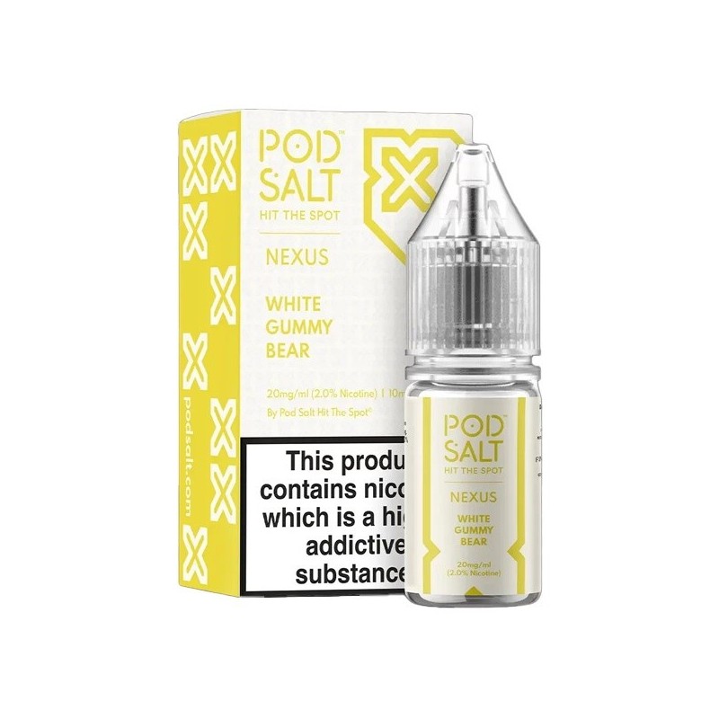 Liquid Pod Salt Nexus - White Gummy Bear - 10ml - 20mg (A25) | Eliq Vapoteur