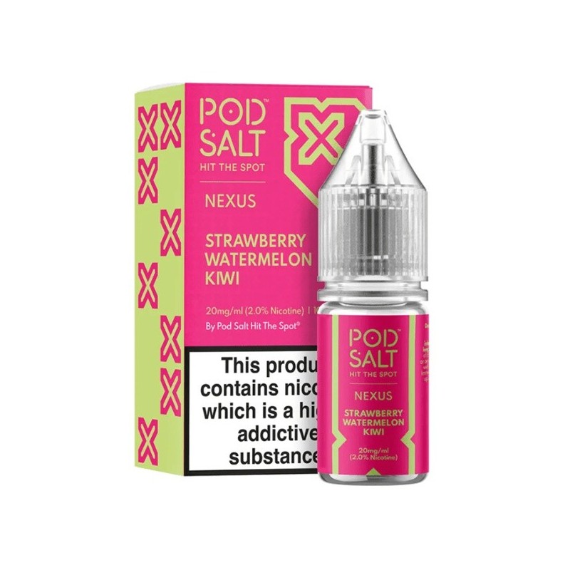 Liquid Pod Salt Nexus - Strawberry Watermelon Kiwi - 10ml - 20mg (A25) | Eliq Vapoteur