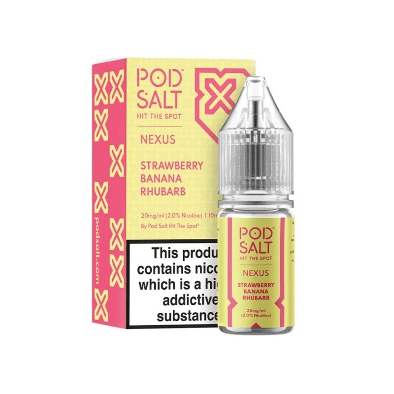 Liquid Pod Salt Nexus - Fraise Banane Rhubarbe - 10ml - 20mg (A25) | Eliq Vapoteur