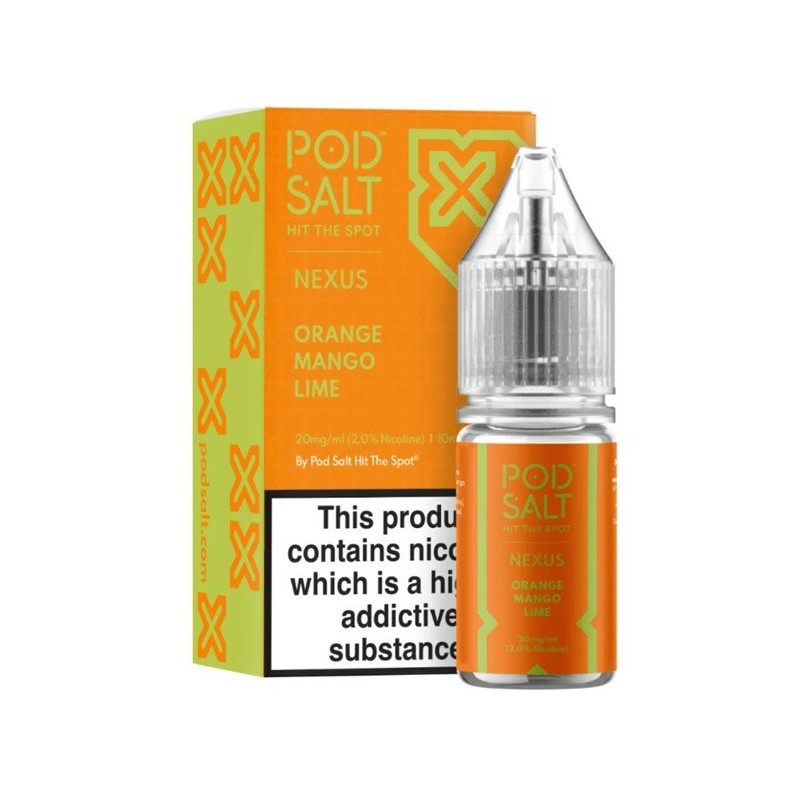 Liquid Pod Salt Nexus - Orange Mango Lime - 10ml - 20mg (A25) | Eliq Vapoteur