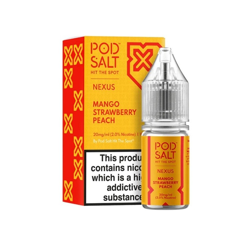 Liquid Pod Salt Nexus - Mango Strawberry Peach - 10ml - 20mg | Eliq Vapoteur