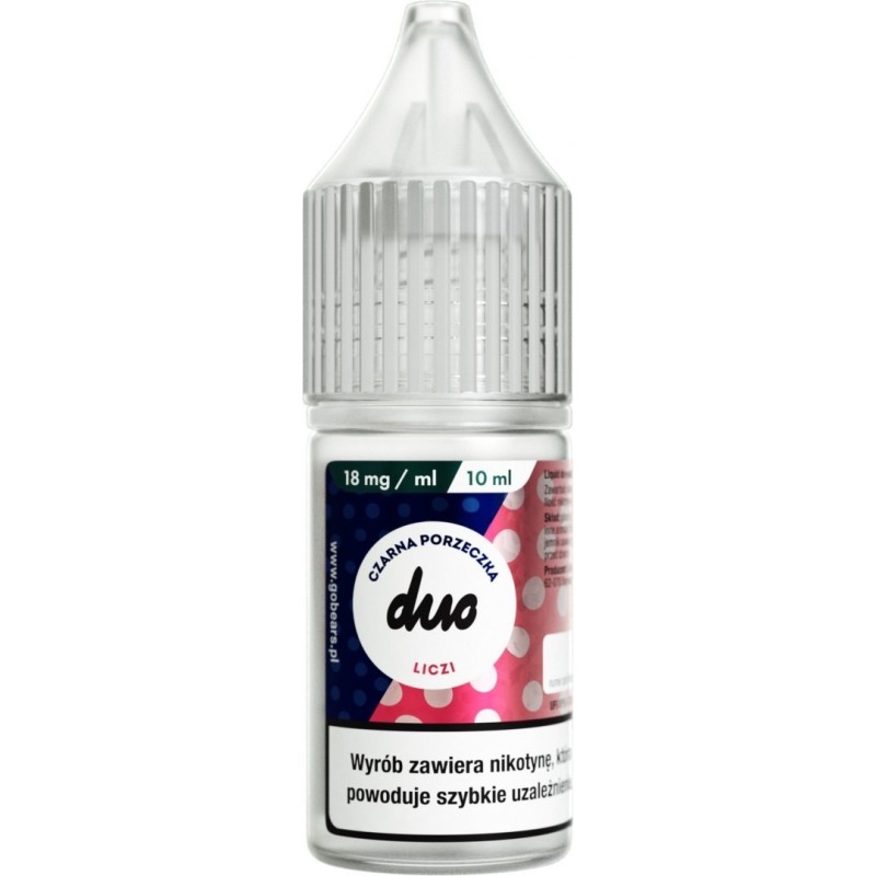 Liquid Duo Nicotine 10ml - Czarna Porzeczka Liczi 18mg | Eliq Vapoteur