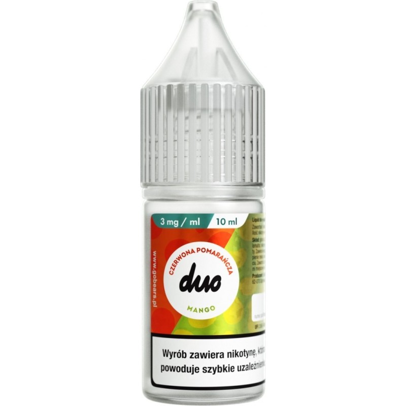 E-liquide Duo Nicotine 10ml - Orange Rouge Mangue 3mg | EliqVapoteur