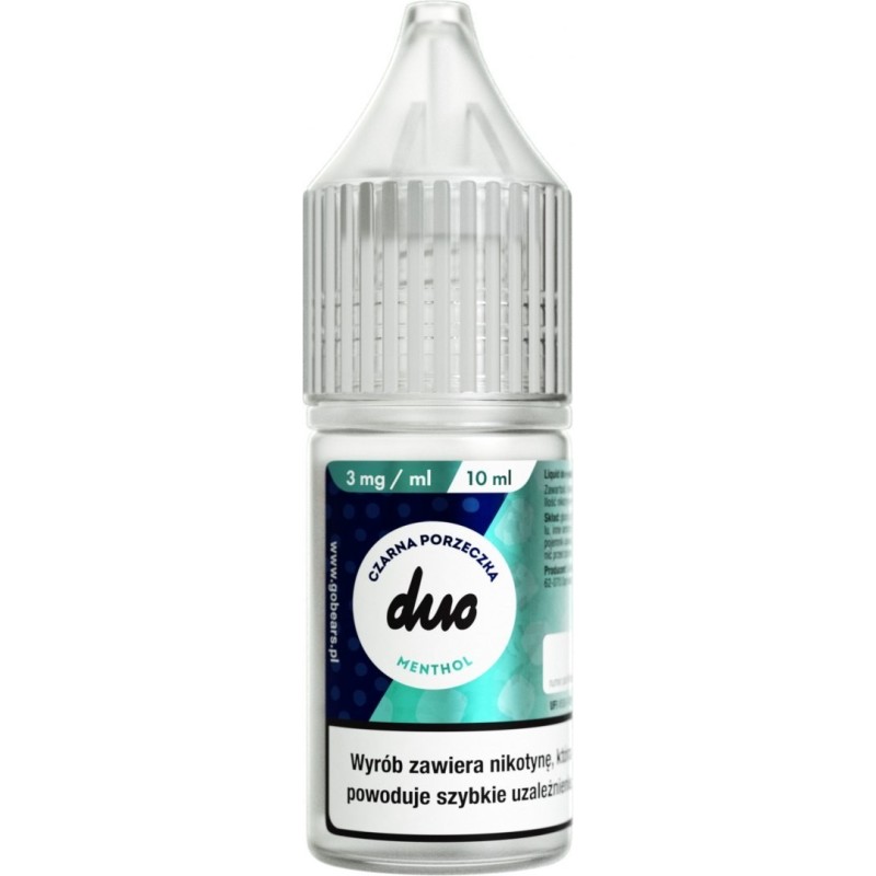 Liquid Duo Nicotine 10ml - Czarna Porzeczka Menthol 3mg | Eliq Vapoteur