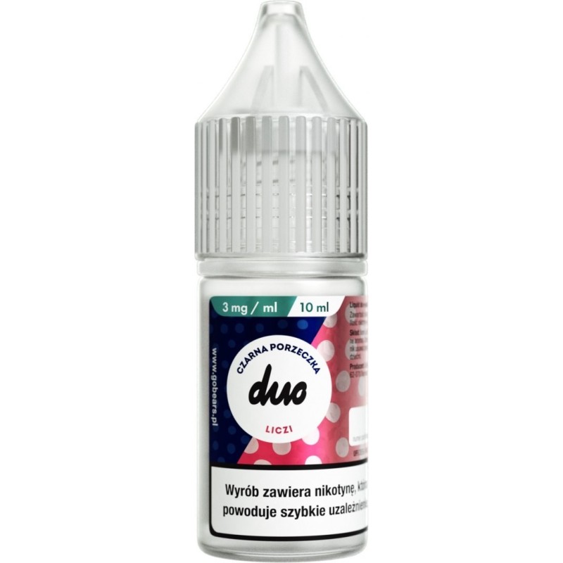 Liquid Duo Nicotine 10ml - Czarna Porzeczka Liczi 3mg | Eliq Vapoteur