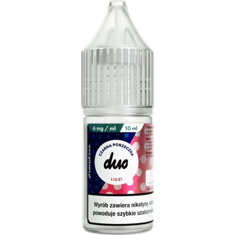 Liquid Duo Nicotine 10ml - Czarna Porzeczka Liczi 6mg | Eliq Vapoteur