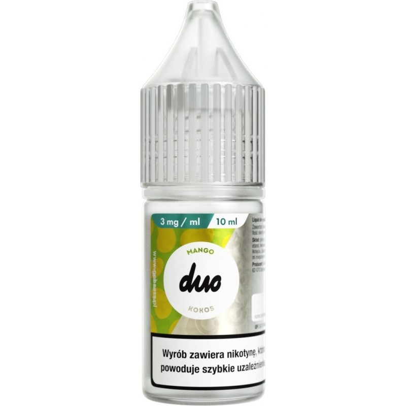 Liquid Duo Nicotine 10ml - Mango Kokos 3mg | Eliq Vapoteur