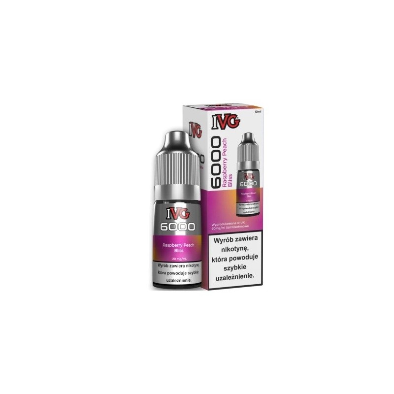 Liquid IVG 6000 Salt - Raspberry Peach Bliss 20 mg 10 ml  (A25) | Eliq Vapoteur