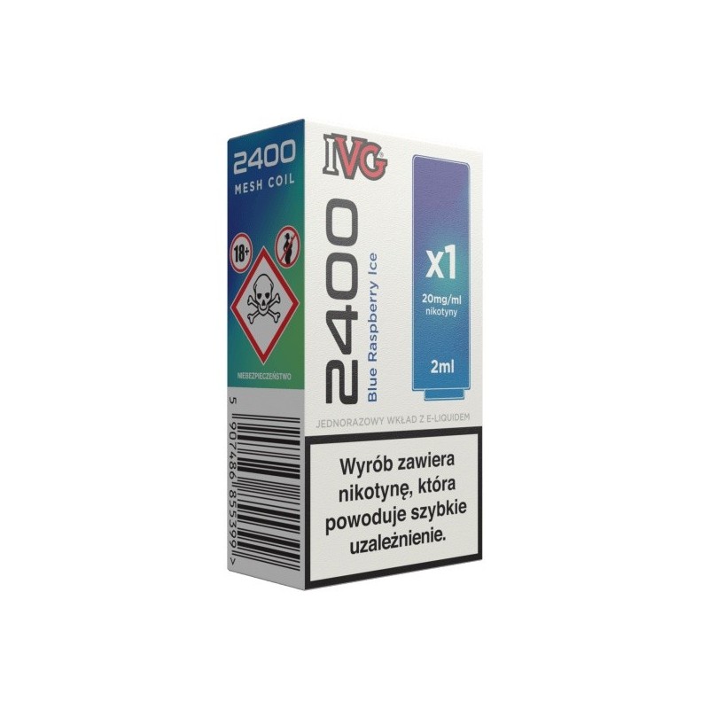 IVG 2400 Pod Blue Raspberry Ice 20mg 2ml | Eliq Vapoteur