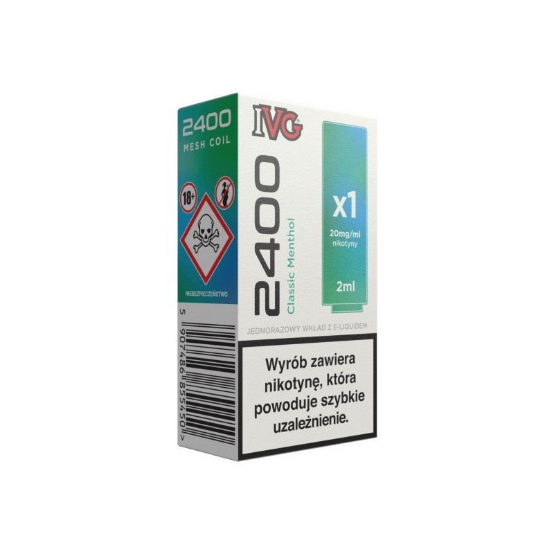 IVG 2400 Pod Classic Menthol 20mg 2ml | EliqVapoteur