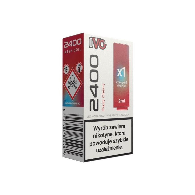 IVG 2400 Pod Fizzy Cherry 20mg 2ml | Eliq Vapoteur