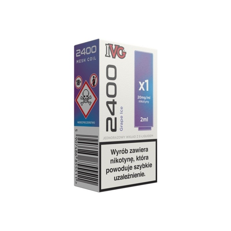 IVG 2400 Pod Grape Ice 20mg 2ml | EliqVapoteur