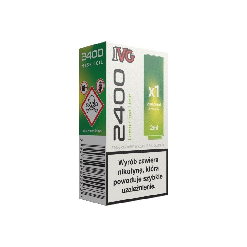 IVG 2400 Pod Lemon & Lime 20mg 2ml | Eliq Vapoteur