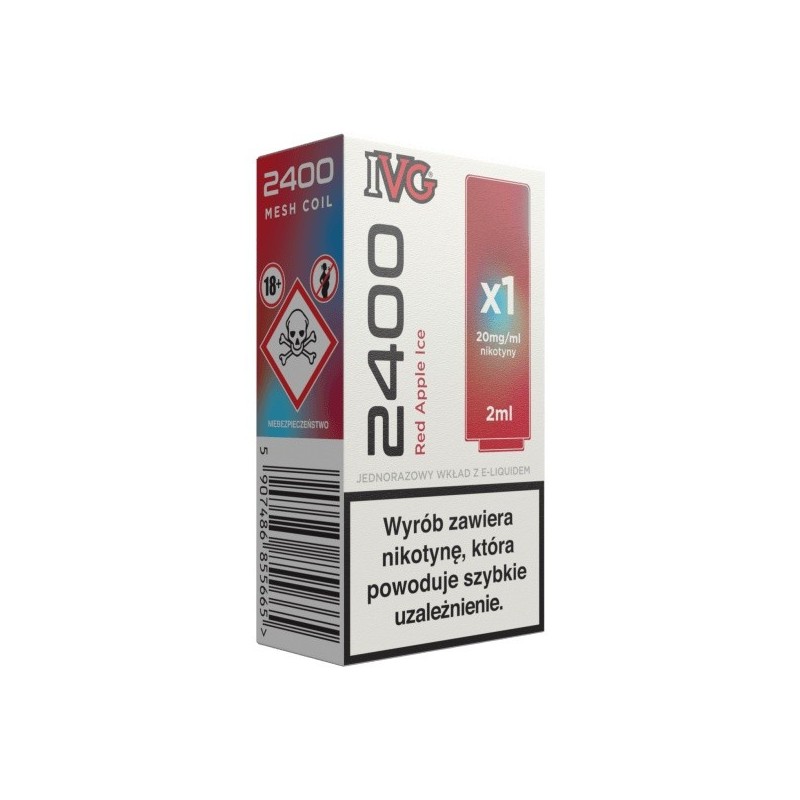IVG 2400 Pod Red Apple Ice 20mg 2ml | Eliq Vapoteur